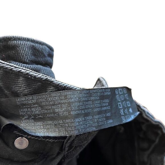 Zara Raw Hem Tie Dye Straight Leg Jeans - Picture 8 of 10